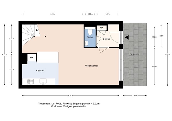 Plattegrond - Treubstraat 12F005, 2288 EJ Rijswijk - Begane grond.jpg